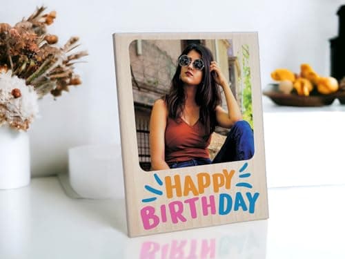 Incredible Gifts India Personalized Wooden Color Photo Frame For Birthday (5x4 Inches) | Custom Picture Frame Gift for Him, Her, Friends & Family 4