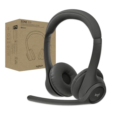 Logitech Zone 305 for Business, Wireless Bluetooth Headset with Microphone, for Google Meet, Google Voice, Zoom, Compatible with Windows, Mac, Chrome, Linux, iOS, iPadOS, Android
