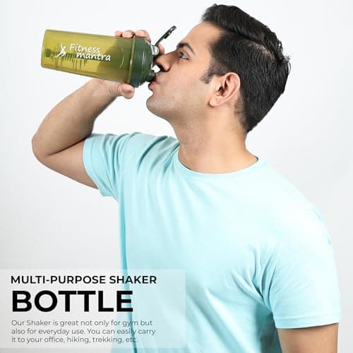 Fitness Mantra® 700ml Classic Shaker Bottle for Men & Women [Capacity 700 ml (Army, 700ml) 4
