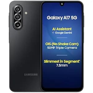 Samsung Galaxy A17 5G (Black, 6GB RAM, 128GB Storage) | 50 MP No Shake Camera | Gemini Live | Circle to Search | Super AMOLED | Corning Gorilla Glass Victus | 7.5mm Sleek | AI