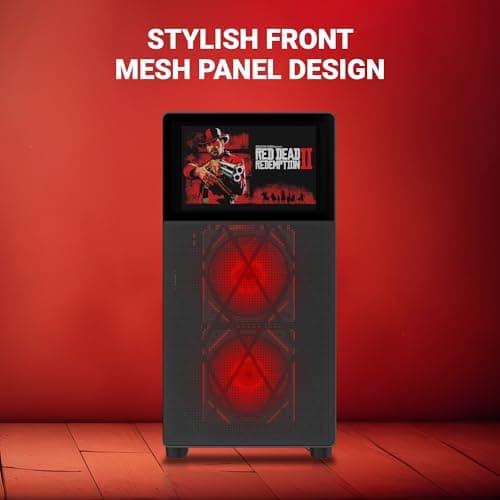 Ant Esports ICE Digital C3 ATX Computer Case/Gaming Cabinet - Black | Support ATX, Micro-ATX, Mini-ITX, Pre-Installed 2 Front Fans & 1 Rear ARGB Fans 3