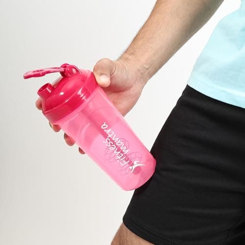 Fitness Mantra® 700ml Classic Shaker Bottle for Men & Women [Capacity 700 ml (Pink, 700ml) 2