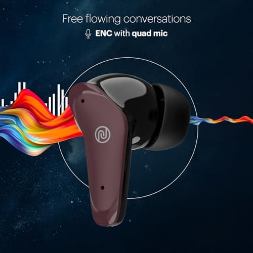 Noise Buds VS102 Plus Wireless Earbuds, Bluetooth Earbuds with 70H Playtime, Quad Mic ENC for Clear Calls, 11mm Drivers, Deep Bass, Instacharge, Bluetooth v5.3 (Deep Wine) 4