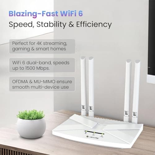 LAPCARE 4G LTE WiFi Router – All SIM Support, 300Mbps High-Speed Internet, External Antenna, MU-MIMO, Beamforming, IPV6, Dual Connectivity, 1x WAN/LAN, DVR & APN Compatible, 2.4GHz Band 5