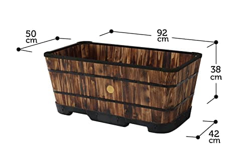 VegTrug Wood Trough Planter (Burnt Oak, Large), 1 Piece, 92 Cm X 50 Centimeters 4