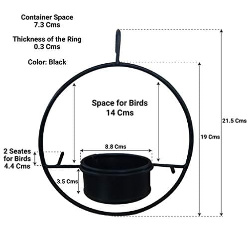 TrustBasket Hanging Metal Bird Feeder for Garden,Balcony,Home,Indoor and Outdoor(Black) 3
