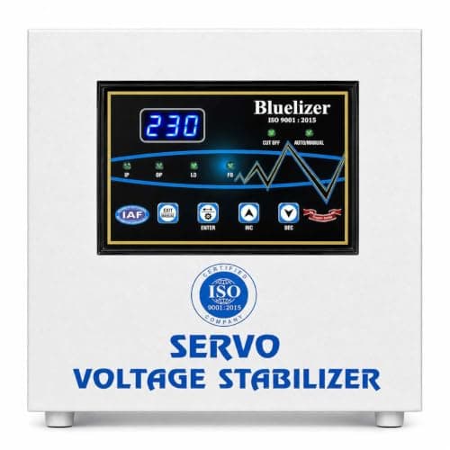 Bluelizer 7.5 KVA(90-285) V Servo Voltage Stabilizer | India’s First with in-Display Ampere Meter | Heavy Duty Servo Stabilizer for Home, Office & Commercial Use | Wide Input Range | Copper Winding