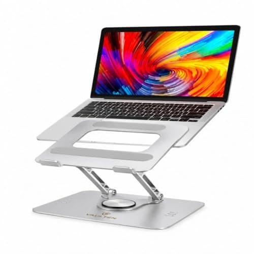 VAULTEN Laptop Stand for Table, Premium Adjustable Laptop Stand Metal with 360° Rotating Base, Ergonomic Foldable Portable Laptop Holder for Desk, Compatible with All Laptops (Wide Compatibility)