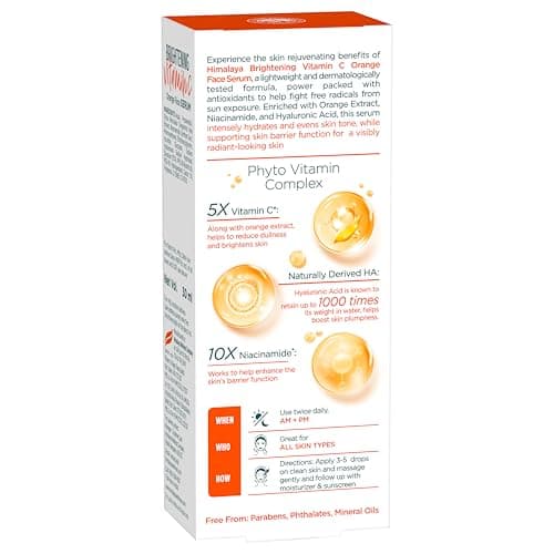 Himalaya Brightening Vitamin C Orange Face Serum, 30 mL | With Vitamin C, Niacinamide & Hyaluronic Acid | Brighter Skin from Day 3 | Dermatologically Tested 3