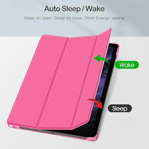 MOCA Case for Samsung Galaxy Tab S10 Plus / S9 Plus 12.4-Inch, Translucent Back Tri-Fold Stand Cover, Supports S Pen Charging, Auto Wake/Sleep, Protective PU + PC Tablet Case (Watermelon) 2