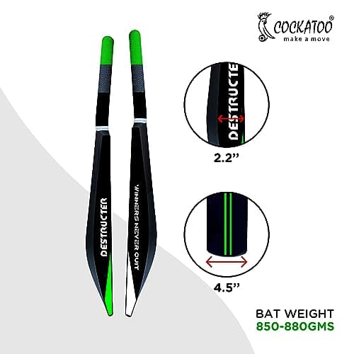 Cockatoo Destructor Plastic Cricket Bat, Power Series, Academy Size (34"x 4.5"), Heavy Duty Plastic Cricket Bat for Ages 15 and Above, Men, Women & Children (34, 4.5) 5
