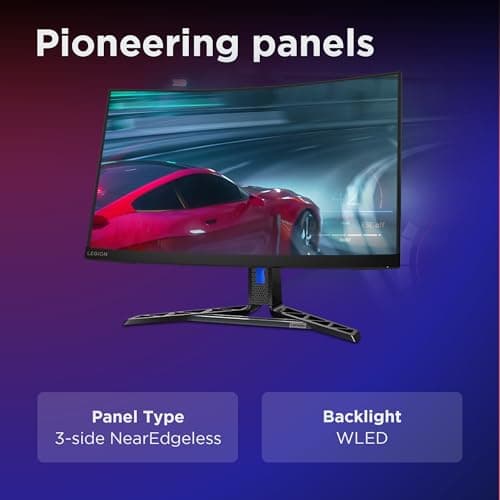 Lenovo Legion-R27qc-30 | 27" (68.5cm) QHD 180Hz Curved Gaming Monitor | 0.5ms, AMD FreeSync, 99%sRGB, 3Wx2Speaker, 2xHDMI 2.1 TMDS, 1xDP 1.4 (HBR3)|Tilt, Swivel, Pivot, Height Adjust|Black| 67C6GAC2IN 5