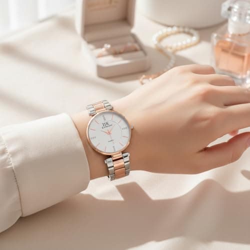 IIK COLLECTION Analog Women's Watch Stainless Steel Dial Wrist Watches,Stylish Belt Ladies Watch - Water Resistant Watches for Girls 4