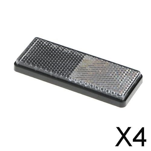 SNAPPSY 4xCar Cycle Reflector Light Reflective Strips Stick On Self Adhesive White 2