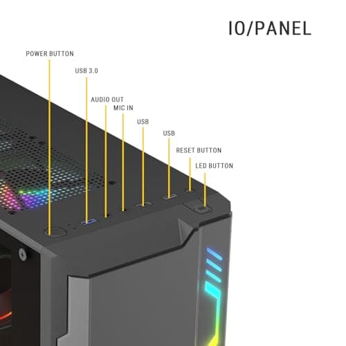 Ant Esports Eclipse Mid-Tower Computer Case/Gaming Cabinet - Black & White | Support ATX,M-ATX,M-ITX | Pre-Installed 4 x 120mm ARGB Fans 4