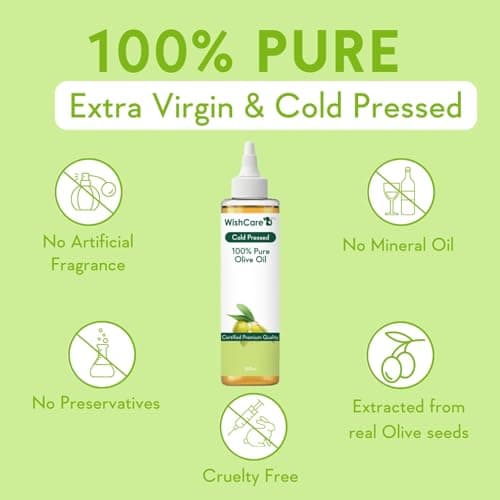 WishCare® 100% Pure Premium Cold Pressed Olive Oil for Hair & Skin - 200ml 3