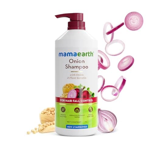 Mamaearth Onion Shampoo for Hair Growth and Hair Fall Control with Onion and Plant Keratin | Reduces Hair Fall | Strengthens & Smoothens Hair | For Men & Women | 1 Litre 3