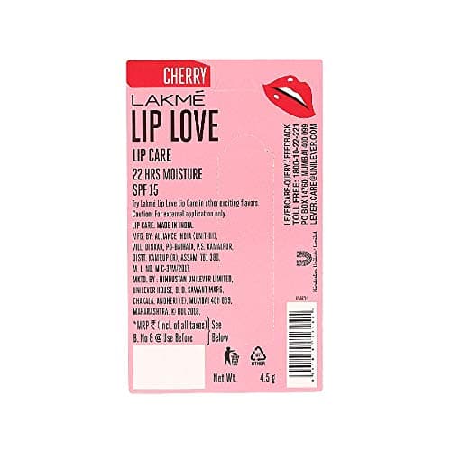 LAKMÉ Lip Love Chapstick, Spf15, Cherry, 4.5 g And Lip Love Chapstick, Apricot, 4.5 g 4