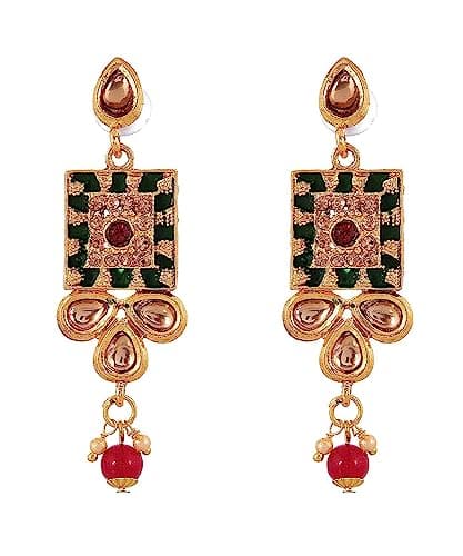 Handicraft Kottage Antique Gold Plated Choker Necklace With Earrings Kundan Jewellery Set for Women & Girls Occasions 4