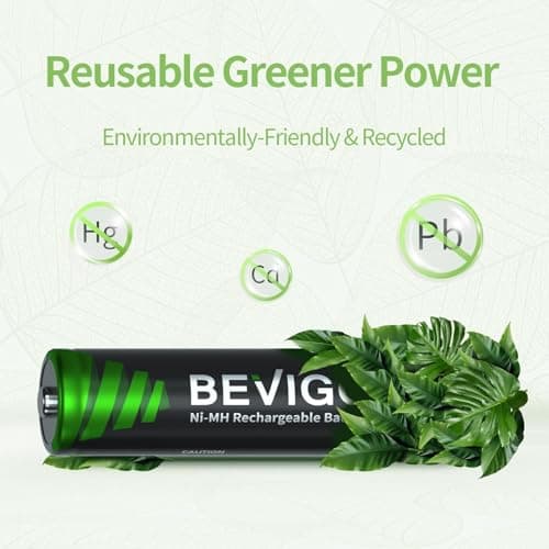 BEVIGOR® AAA Rechargeable Battery 1200 mAh | Ni‑MH 1.2V Low Self Discharge (LSD) | Fast Charge, 5‑Year Lifespan | High Capacity OEM 4‑Pack – 1‑Year Warranty 5