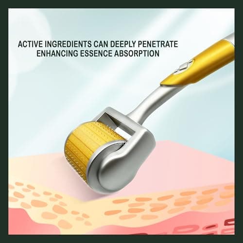 ZGTS Professional Gold Plated 192 Needles Titanium Alloy Derma Roller, Gold, 0.5mm 3
