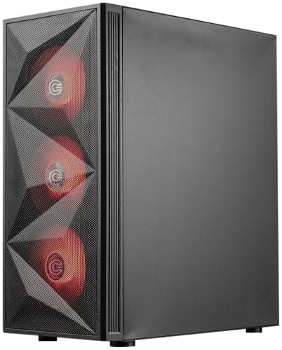 Circle ELEGANTOR M1 Mid-Tower Case | Gaming Cabinet - Black | Support Micro-ATX, ITX | Pre- Installed 3 x 120mm Front and 1 x 120mm Rear ARGB Fans Cabinet (Black) 3