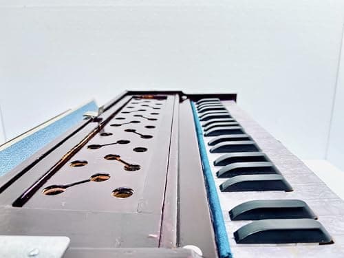 KHALSA MUSICAL Best Harmonium 7 Stopper, Double Bellow, 39 Key, Two Reed (Bass-Male),3 1/4 Octave With Carry Bag Free K.M 3