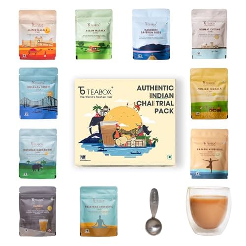 Teabox Authentic Indian Spiced Chai Trial Pack | 10 Unique Chai Blends × 30g/1.05 oz | 300g/10.58oz Total | No Artificial Flavors | Small-Batch Crafted 3