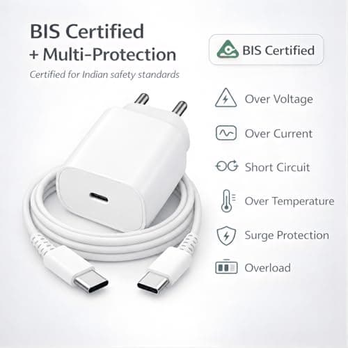 25W Charger for Samsung with Type C Cable | Super Fast Charging for Galaxy S26/S25 Ultra, S24 FE, A56/A36, M15/M17/M55 5G, F15/F55/Z Fold & S/A/M/F/Z Series - BIS Certified 5
