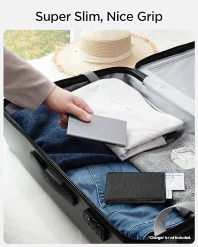 Spigen ArcPack 10000mAh Power Bank, PD3.0, Fast Charging, 22.5W Max Output, 2 Type-C Ports, 1 USB-A Port - (Aluminum, Black) 5