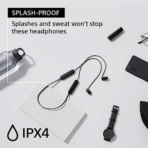 Sony WI-C100 Wireless Headphones with Customizable Equalizer for Deep Bass & 25 Hrs Battery, DSEE-Upscale, Splash Proof, 360RA, Fast Pair, in Ear Bluetooth Headset with Mic for Phone Calls (Black) 4