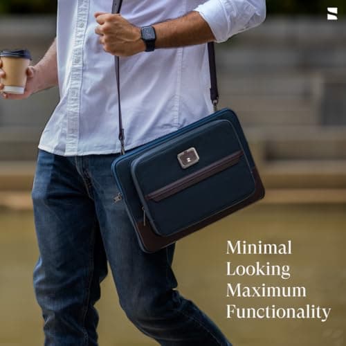 Scarters Tech Satchel | 13/14 inch Laptop Sleeve | iPad Sleeve 11/13 inch | Men's Navy Blue Laptop Bag 5