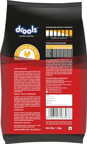 Drools Puppy Dry Dog Food 1.2Kg Pack | Chicken and Egg Flavour | Optimal Growth | Healthy Coat & Skin | Strong Immune System | Enhanced Palatability 2