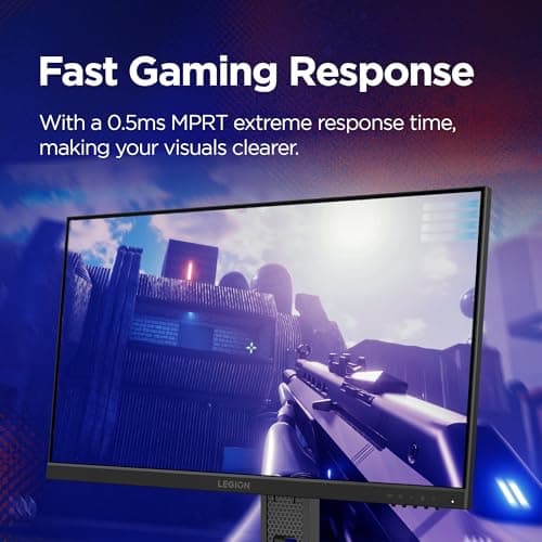 Lenovo Legion 24-10, 24 Inch IPS Full HD Gaming Monitor, 240Hz, 0.5ms, AMD FreeSyn Premium, NVIDIA G-Sync, 99% sRGB, Eyesafe, Dual HDMI, Display Port, Tilt, Swivel, Pivot, Height Adjust, Black 3