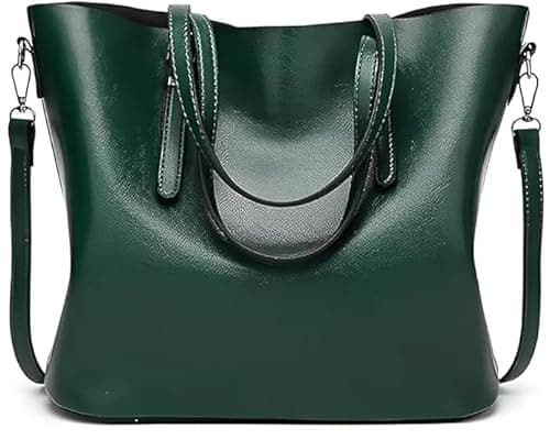 NOJTI Women’s Handbag Tote Bag Premium PU Leather Shoulder Bag with Top Handle & Detachable Strap – Stylish Large Capacity Purse for Office, Casual & Party Use (GreenSS)