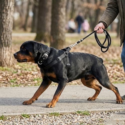 SRI Pet Dog Harness, Collar & Leash Set for Small, Medium & Large Dogs | Adjustable Nylon No-Pull Harness with Strong Rope Leash & Buckle Collar | Comfortable Walking & Training Set (Black) 4