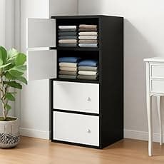 LERIMO Wooden Wardrobe Almirah for Bedroom & Kids – 4 Door Clothes Storage Cupboard | Wooden Wardrobe Cabinet for Clothes, Toys & Accessories | Modern Storage Almirah (Walnut, 4-Door)