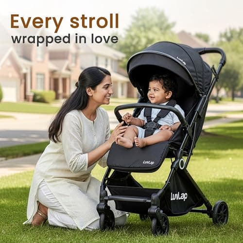 LuvLap Elite Baby Stroller, Pram for 0 to 3 Years with 5 Point Safety Harness, Large Storage Basket, Easy Fold, Extendable Canopy with Looking Window, Multilevel Recline & Adjustable footrest 3