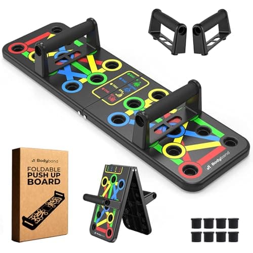 Bodyband Push Up Board Multifunction Professional Push Up Board For Chest, Back, Shoulder, Triceps Foldable Push Up Bar Portable Home Gym Equipment For Men & Women - Black