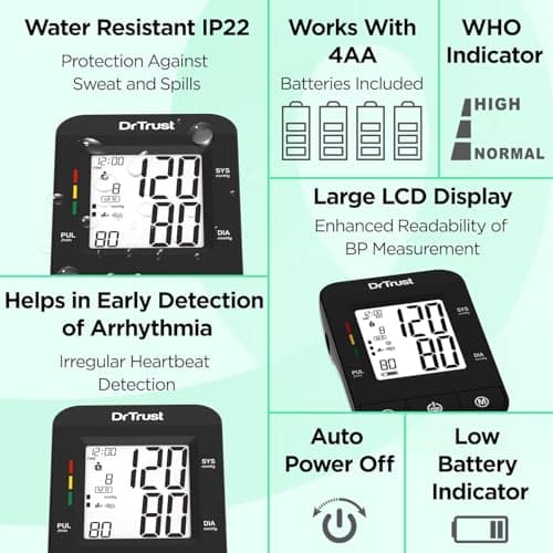 Dr Trust (USA) Fully Automatic Comfort Digital Blood Pressure BP Monitor Machine with Mdi Technology (Black)-115 4