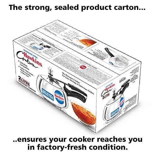 Hawkins 2 Litre Contura Pressure Cooker, Stainless Steel Inner Lid Cooker, Induction Cooker, Silver (SSC20) 5