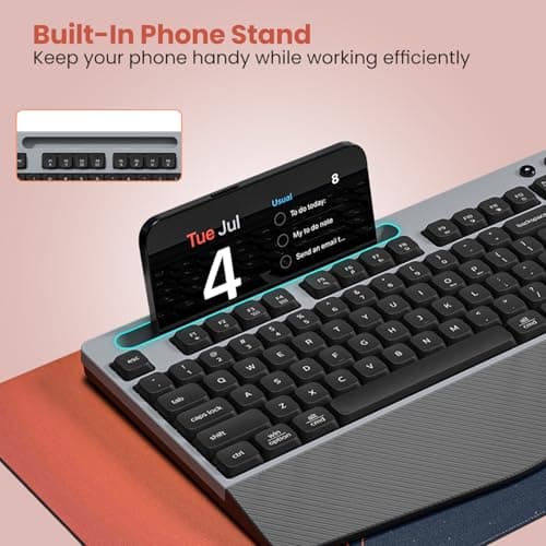Portronics Key10 Combo Wireless Keyboard and Mouse Set with Wrist Rest, Multimedia Hotkeys, USB Receiver, Adjustable DPI, AI Assistance, Long Key Life & Click Life for PC & Laptop (Grey) 2