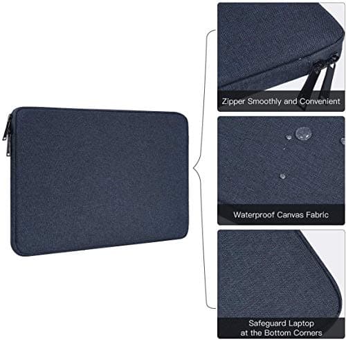 Dynotrek Grade 14 inch Laptop Sleeve Bag, with Charger Pouch Computer Cover Accessories, Portable Laptop Case Compatible for MacBook Air/Pro, Dell, HP, Acer, Asus, Lenovo -Denim Blue 3