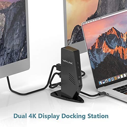 WAVLINK USB C Universal Laptop Docking Station with 60W,Dual 4K @60Hz Monitor for USB-C and USB 3.0,Compatible with Windows, Mac, and Chrome(2 HDMI,2 DP, 6xUSB, LAN, Audio) 3