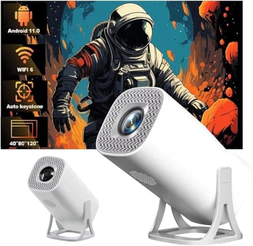 Smart Portable Projector with Wireless Display Casting, HD LED Projector for Mobile Phone, Tablet, Laptop Home Theater 4