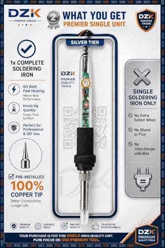 DZK 60W Professional Soldering Iron (Ideal for Soldering Iron Kit Set) - 60 Watt High Power Soldering Machine | Adjustable Temp Solder Iron Gun for Mobile Repairing 2