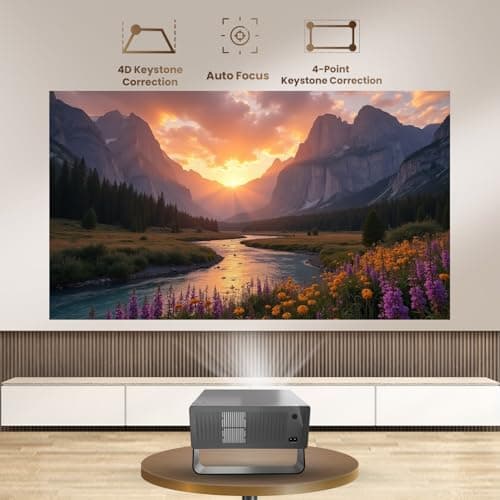 WZATCO Yuva Blaze Plus, Netflix Certified, Smart Home Projector 4k Ultra HD, Native 1080P Fully Automatic, 1000 ANSI, HDMI ARC, WiFi 6 & BT, Screen Mirroring, Portable Room Cinema, 270° Rotate, Grey 5