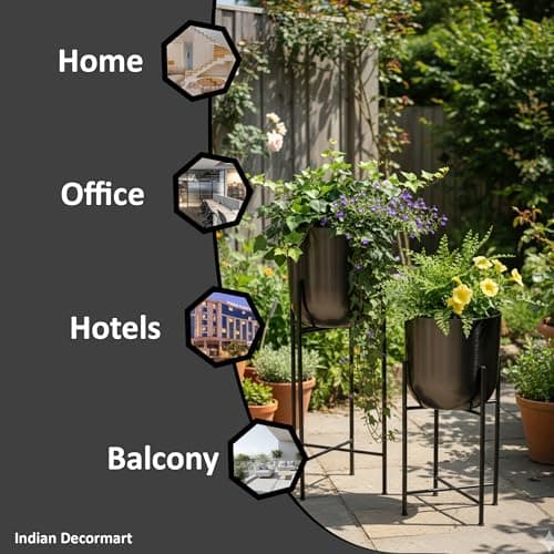 Indian DECORMART Metal Planter Pot for Indoor Plants Home Garden Balcony Living Room 4