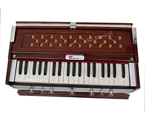 FATEH Musical Harmonium 2 Side Carry Handle Double BellowHarmonium instrument original for female 2 Side Carry Handle Double BellowHarmonium 7 Stops 39 Keys 17 2