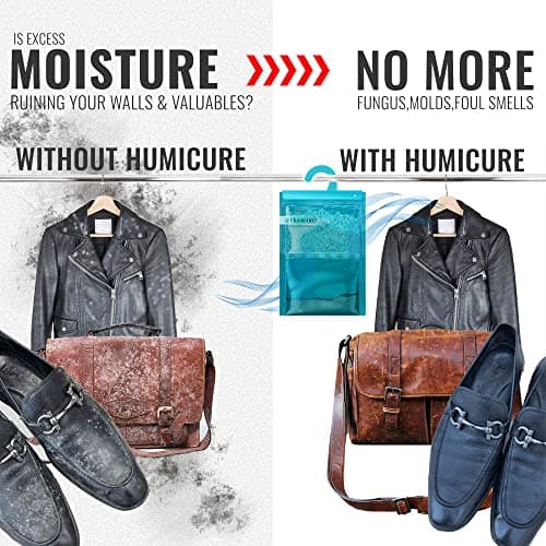 Humicure Moisture Absorber Dehumidifier Hanging Bags With 1 Litre Absorption Capacity For Wardrobe, Bathroom, Kitchen, Bedroom; Prevents Mould & Fungus (Pack of 3, 400gram each, Ocean Breeze), Blue 5